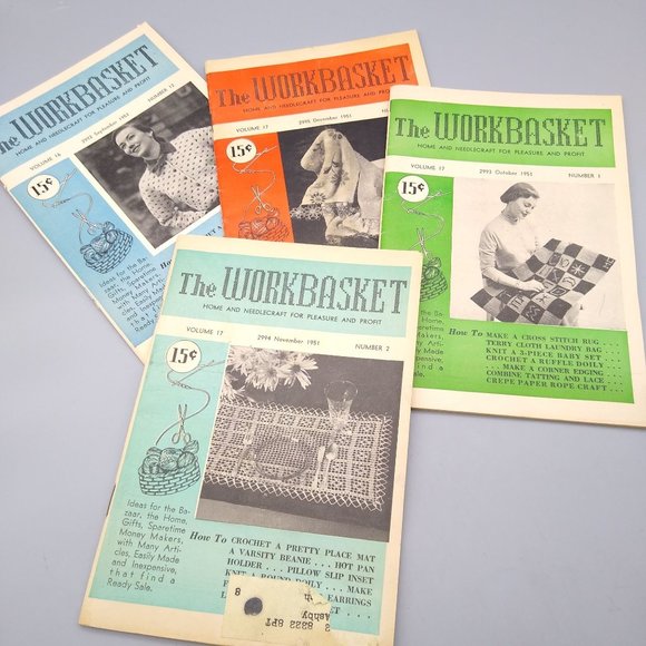 Vintage Workbasket 1950s Book Lot, Pattern and Idea Booklet Bundle, Crafting - Picture 2 of 2